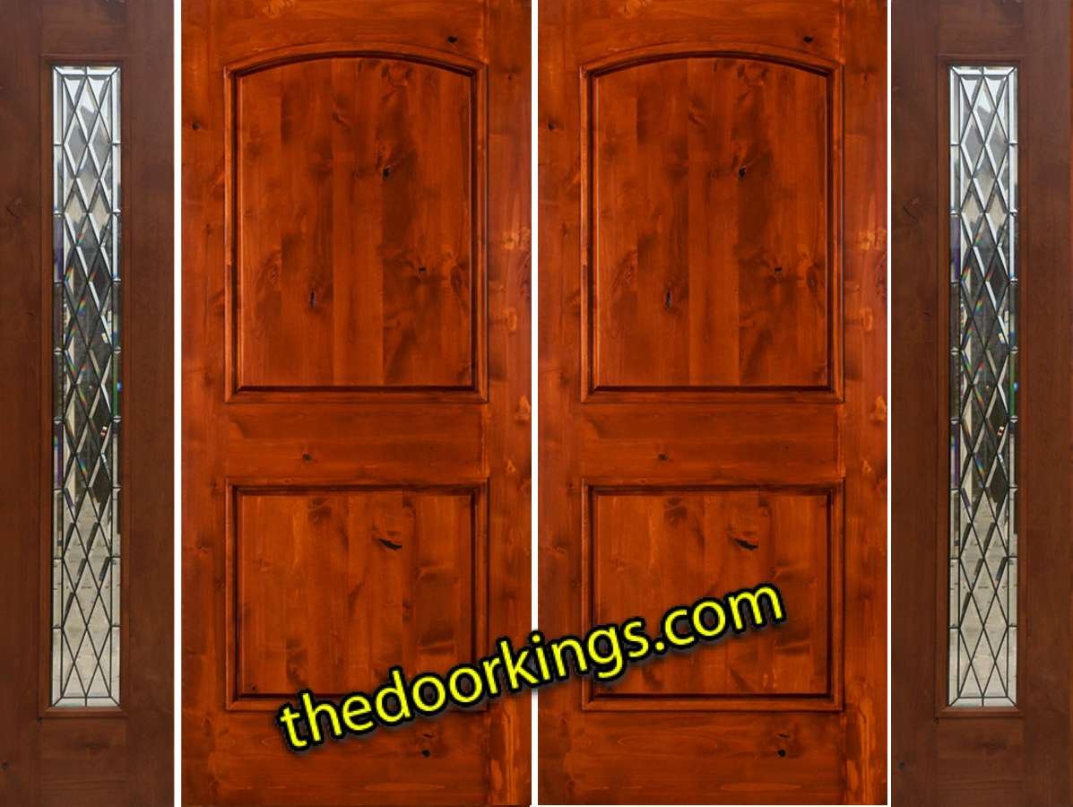 sw66 knotty alder double door with chateau sidelites